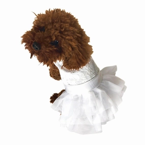 Fufu Tutu Wedding Dog Dress White