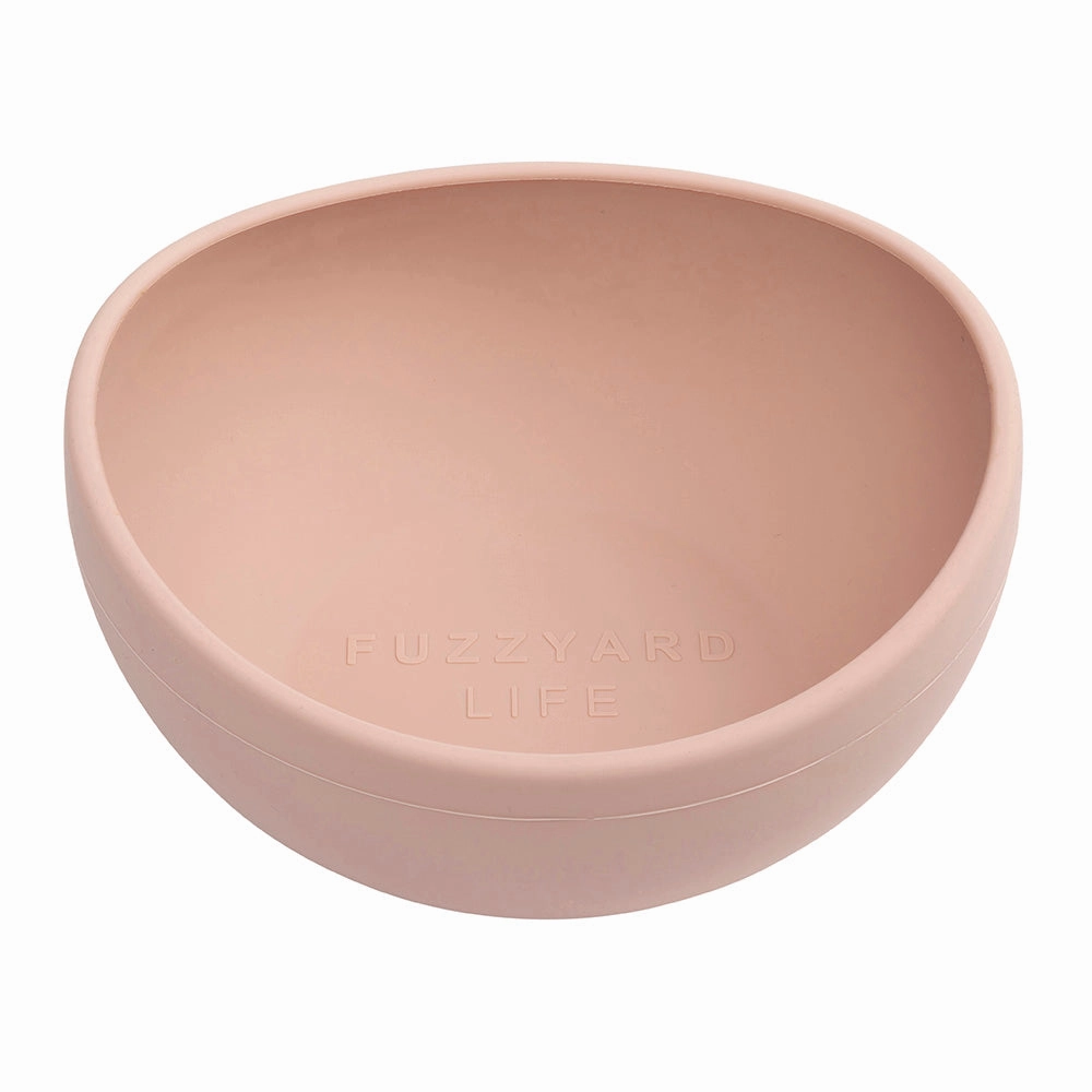 FuzzYard Dog Bowl Silicone Soft Blush M