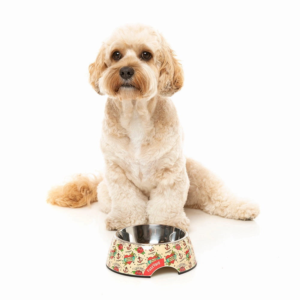 Fuzzyard Pet Bowl Melamine Ink'd Up S