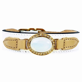 Galaxy Collection Dog Collar White Patent