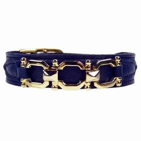 Georgia Rose Collection Dog Collar French Navy/Gold