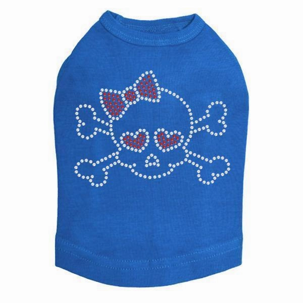 Girl Skull Rhinestone Dog Tank