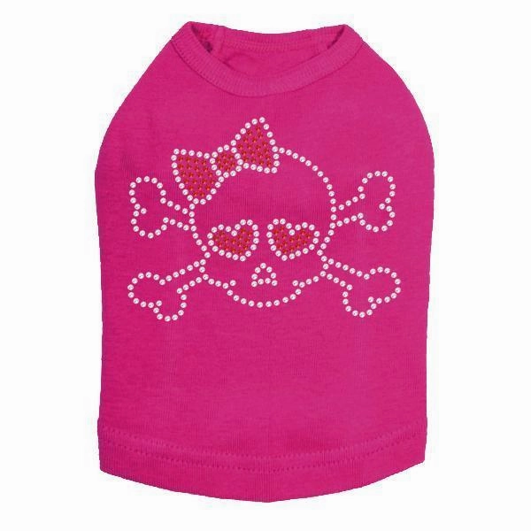 Girl Skull Rhinestone Dog Tank