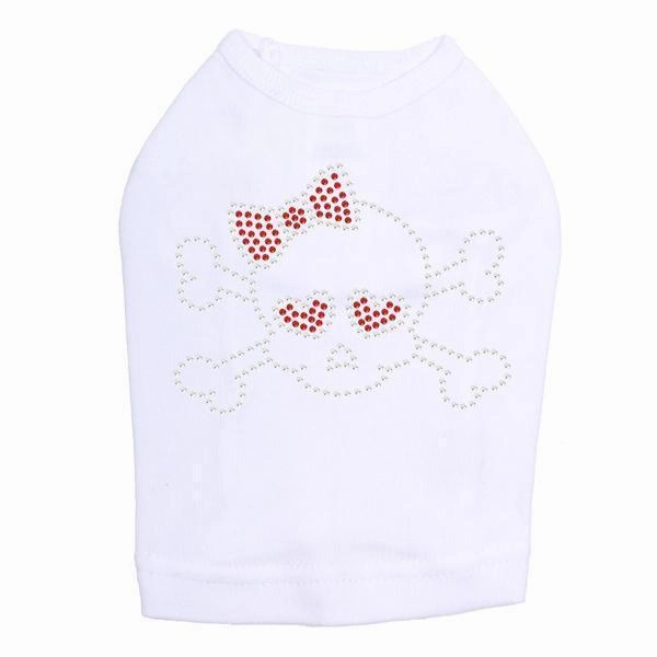 Girl Skull Rhinestone Dog Tank