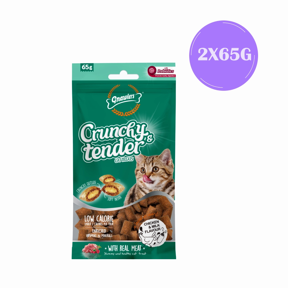 Gnawlers Crunchy Tender Chicken & Milk Cat Treats