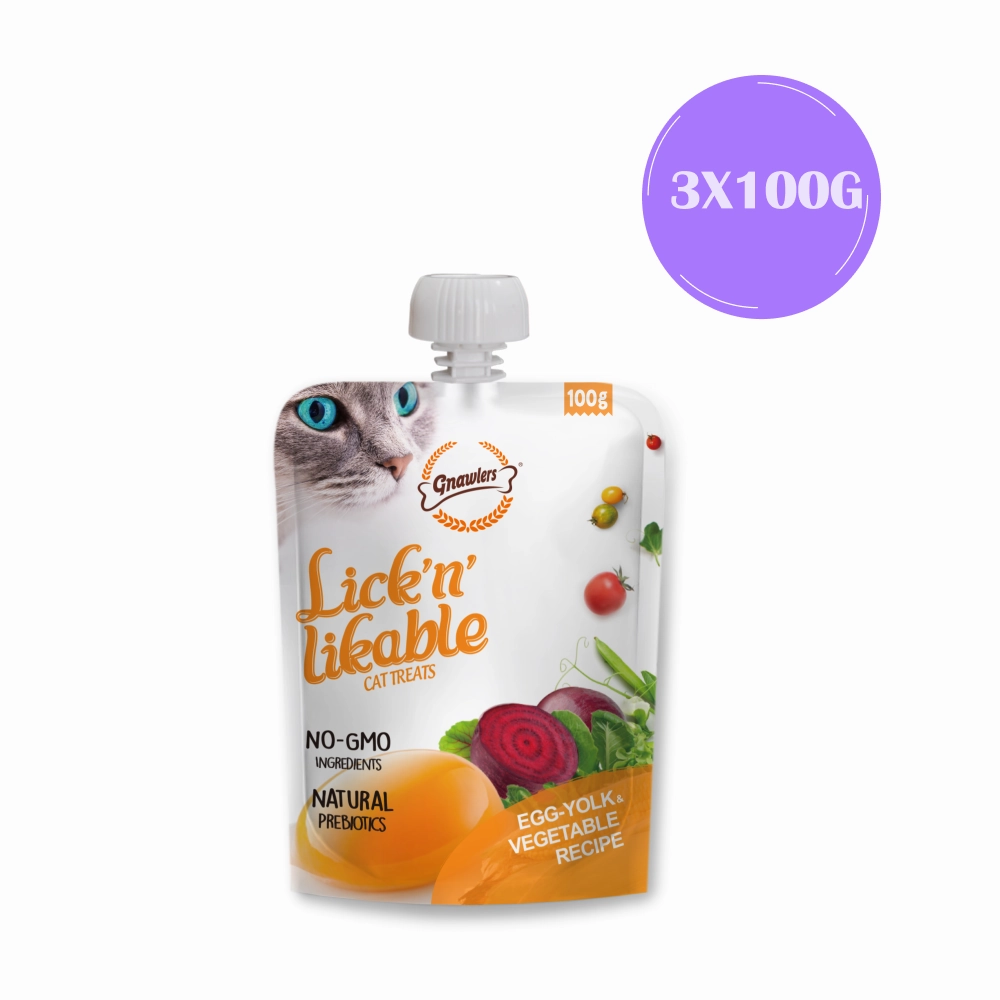 Gnawlers Lick n Likable Egg Yolk & Vegetable Cat Treats