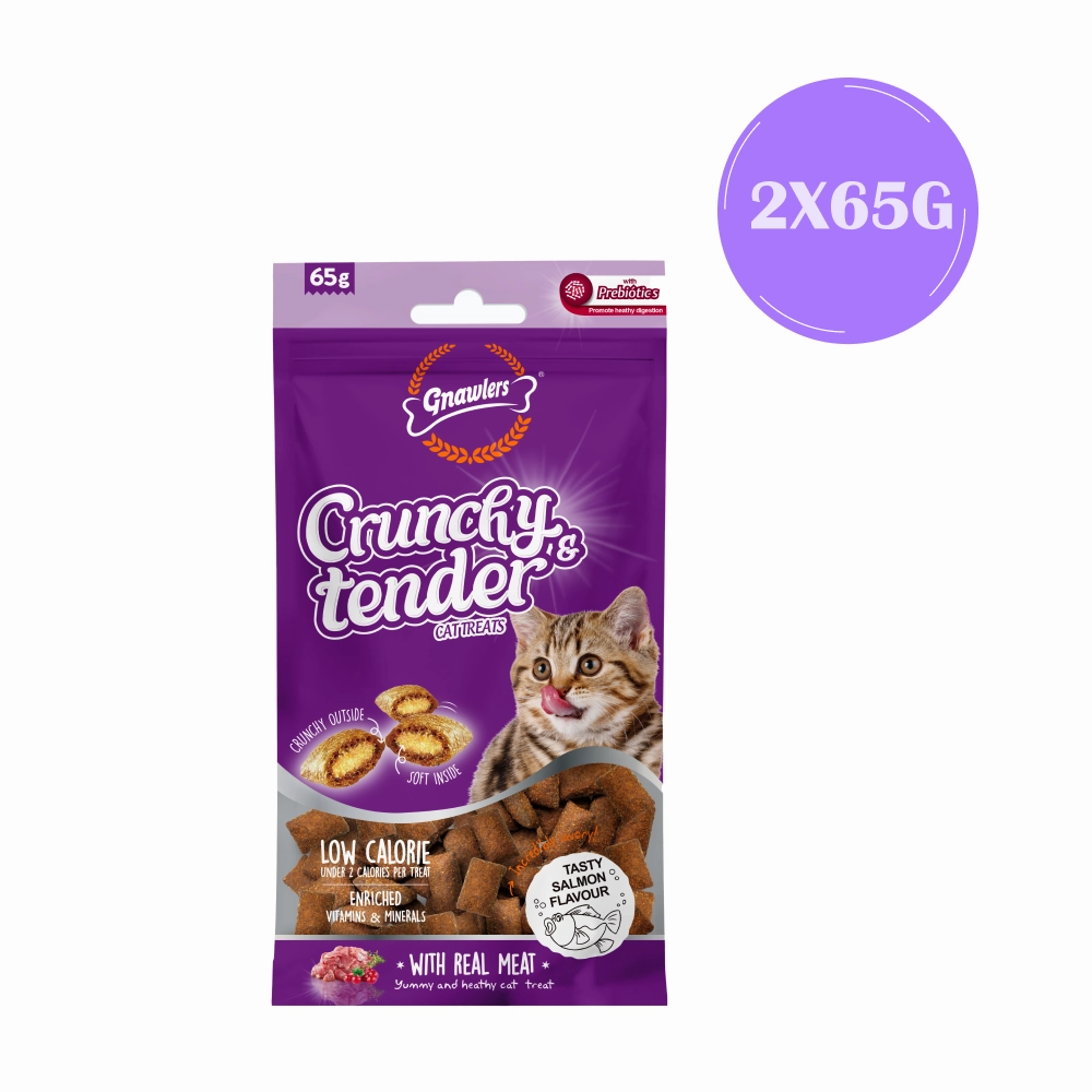Gnawlers Salmon Crunchy Tender Cat Treats