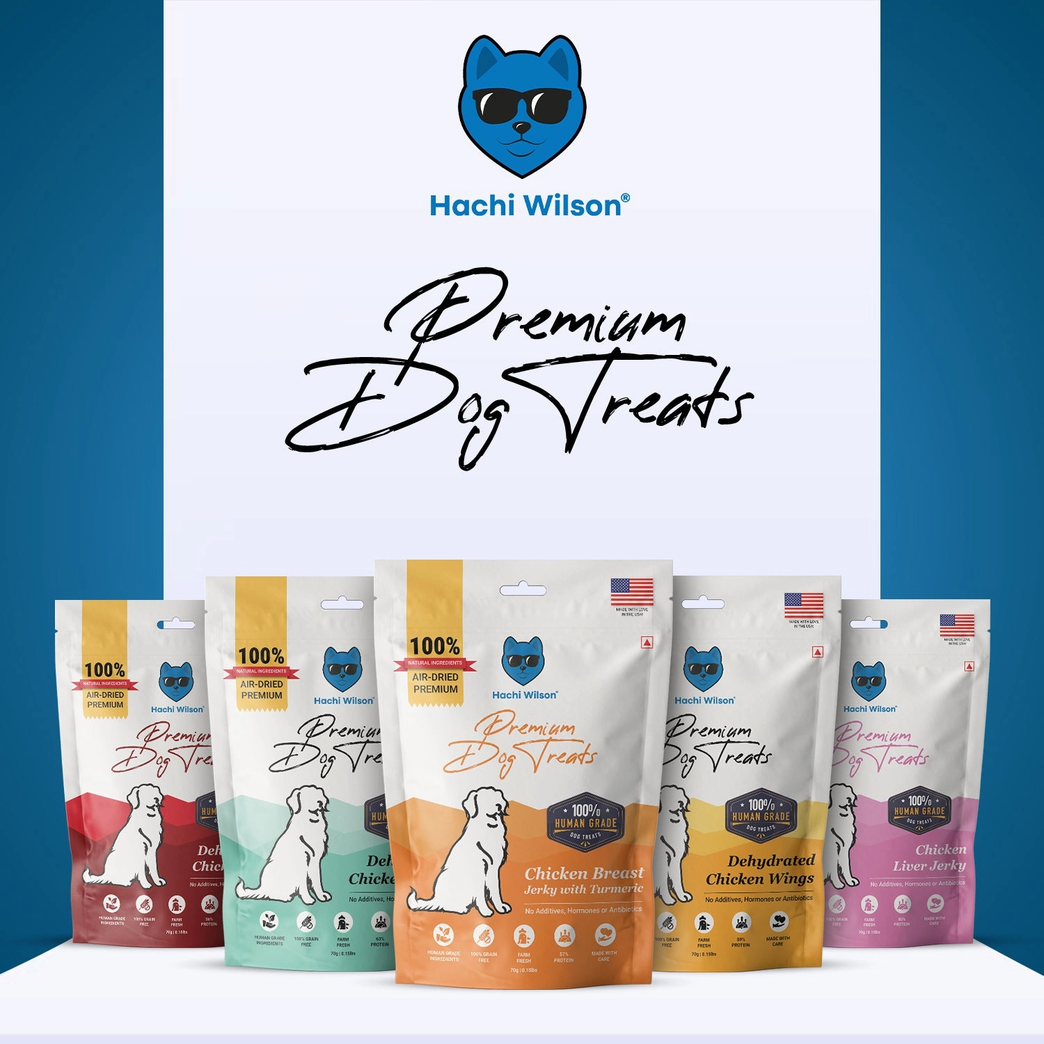 Hachi Wilson Premium Chicken Breast with Turmeric Jerky Dog Treat