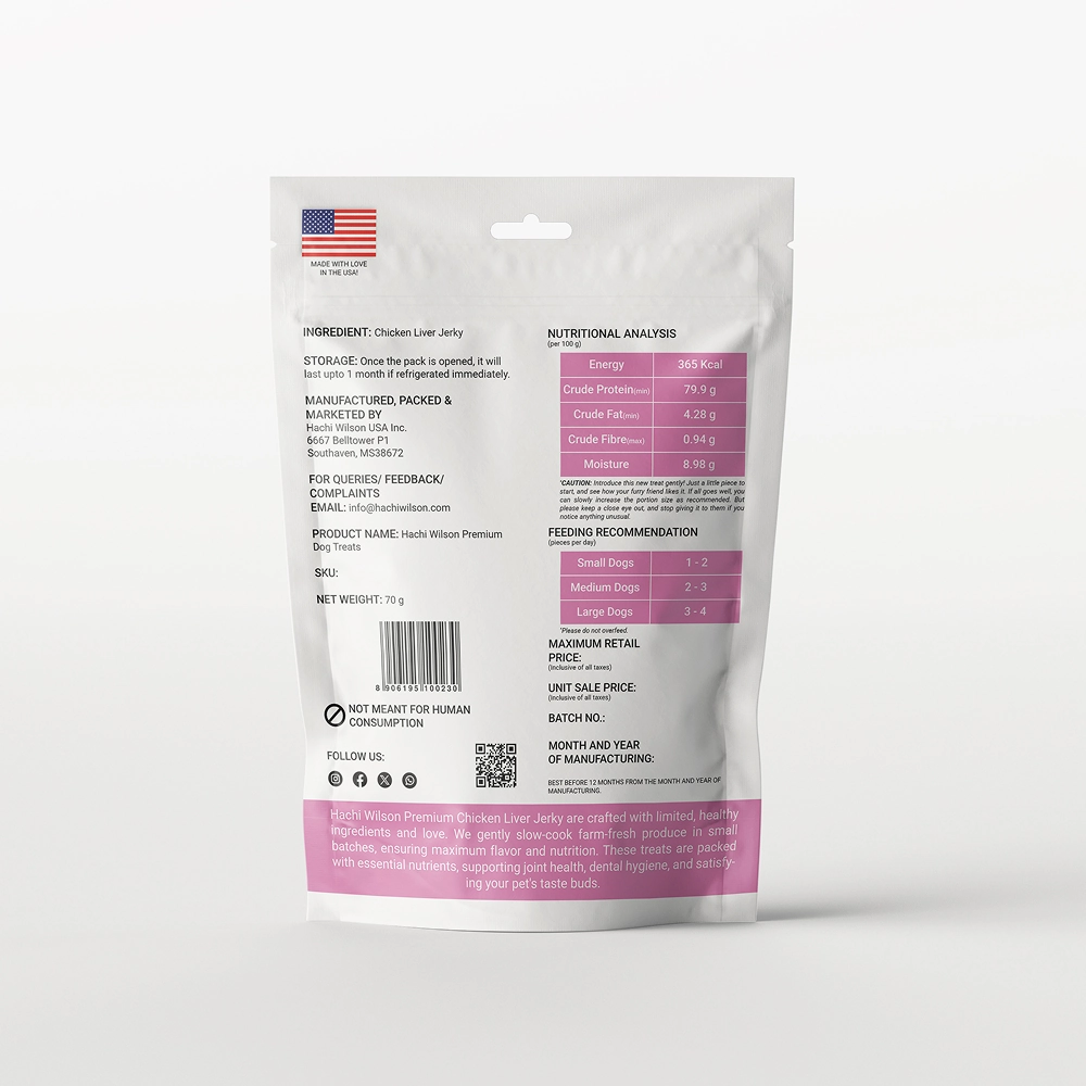 Hachi Wilson Premium Chicken Liver Jerky Dog Treat