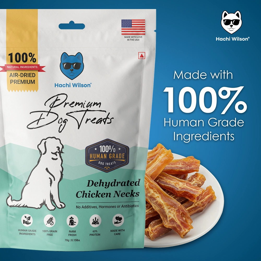 Hachi Wilson Premium Dehydrated Chicken Neck Jerky Dog Treat