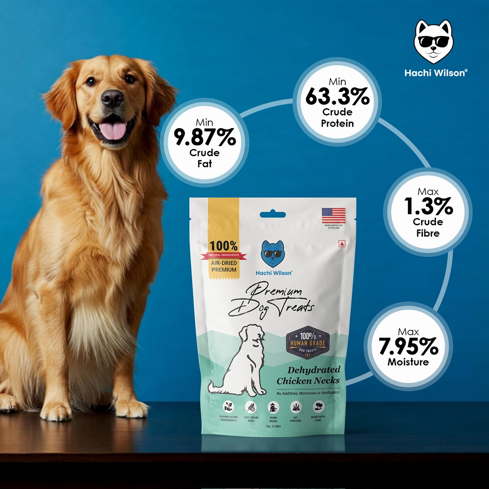 Hachi Wilson Premium Dehydrated Chicken Neck Jerky Dog Treat