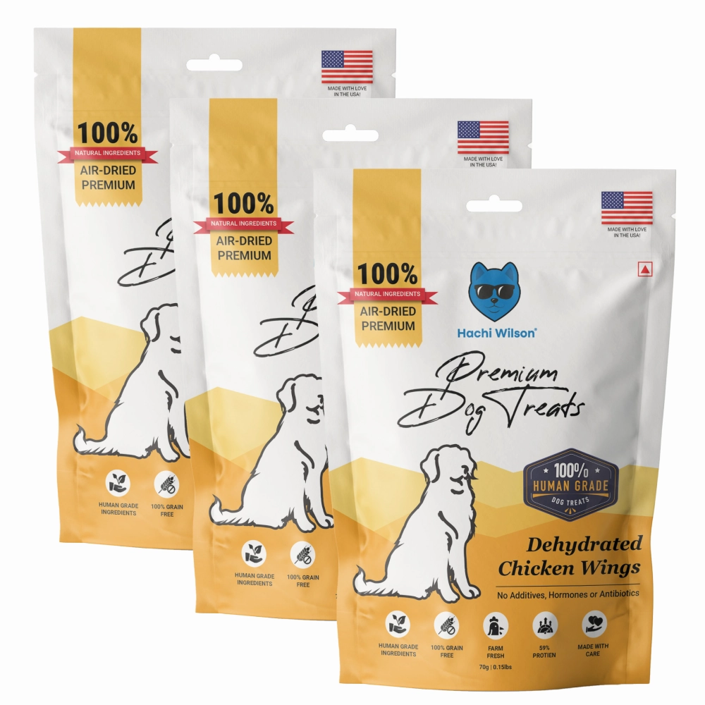 Hachi Wilson Premium Dehydrated Chicken Wings Jerky Dog Treat