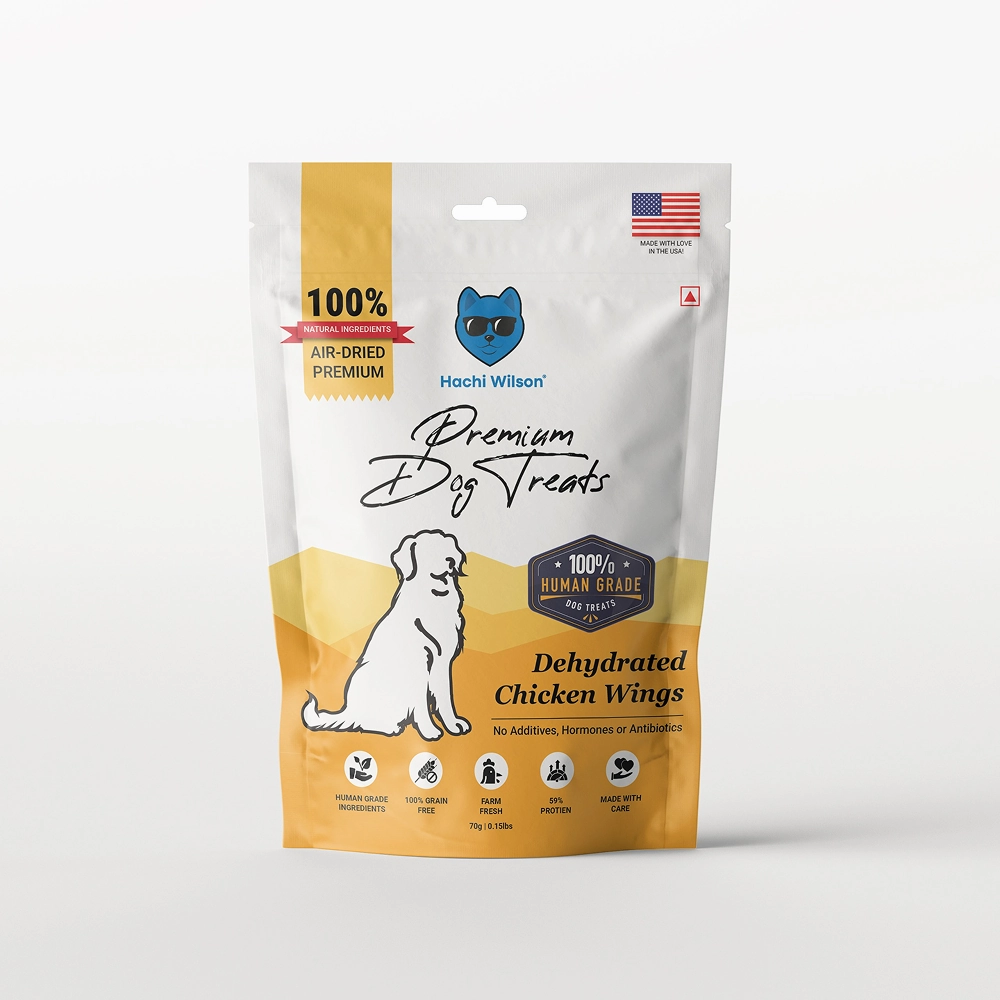 Hachi Wilson Premium Dehydrated Chicken Wings Jerky Dog Treat