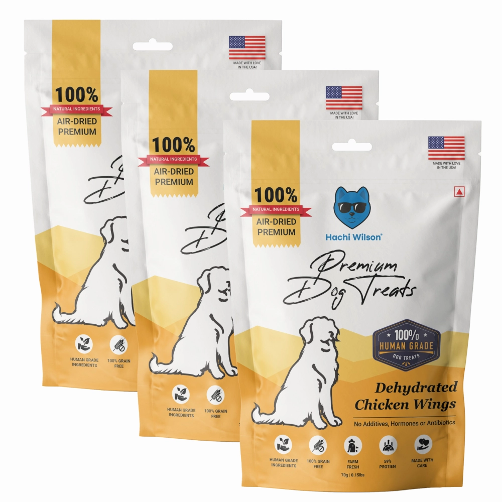Hachi Wilson Premium Dehydrated Chicken Wings Jerky Dog Treat