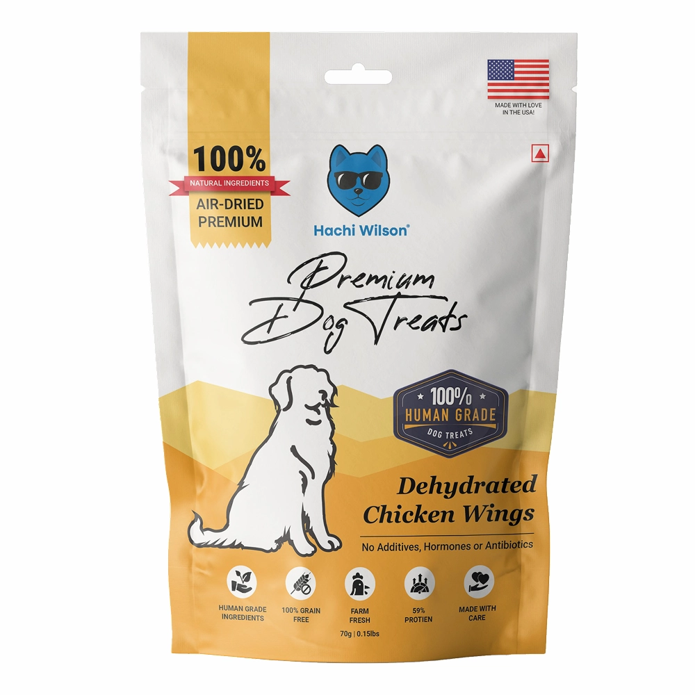 Hachi Wilson Premium Dehydrated Chicken Wings Jerky Dog Treat