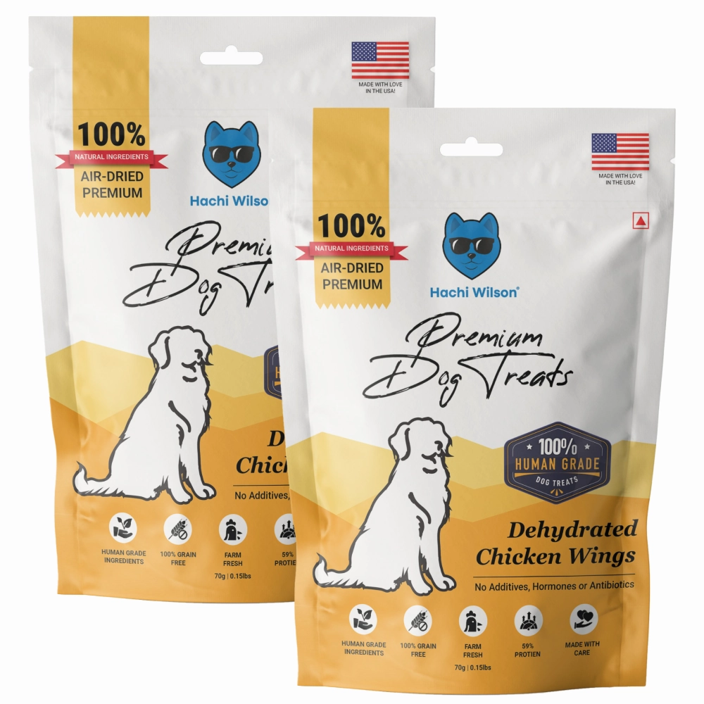 Hachi Wilson Premium Dehydrated Chicken Wings Jerky Dog Treat
