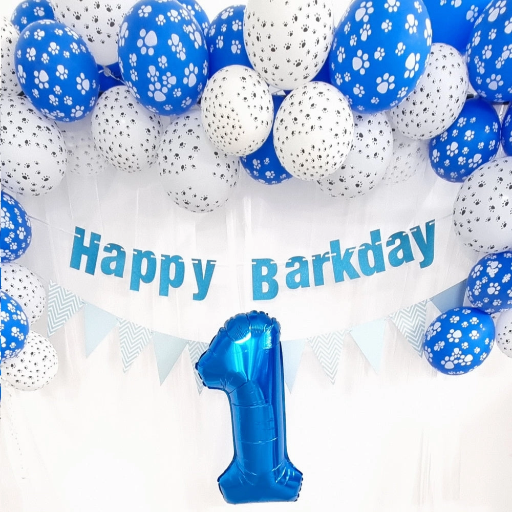Happy Barkday Banner - Blue