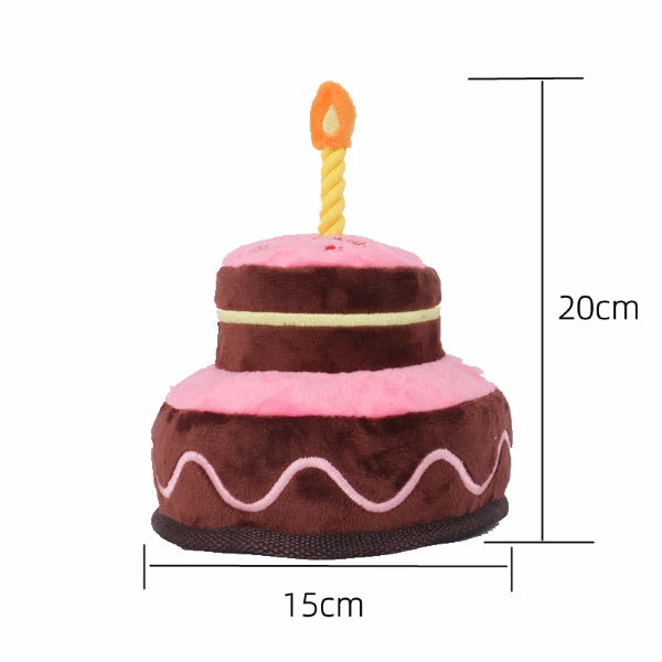 Happy Birthday 2 Tier Cake Dog Toy - Pink