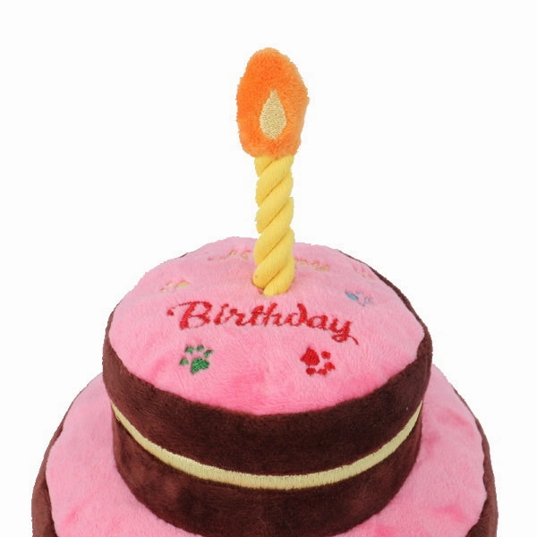 Happy Birthday 2 Tier Cake Dog Toy - Pink