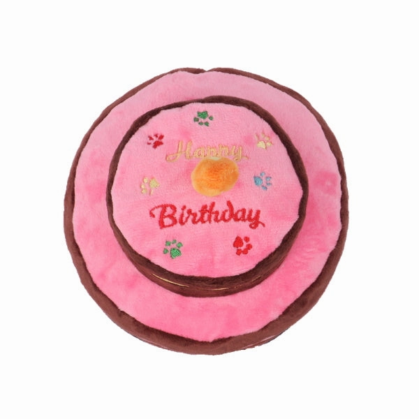 Happy Birthday 2 Tier Cake Dog Toy - Pink