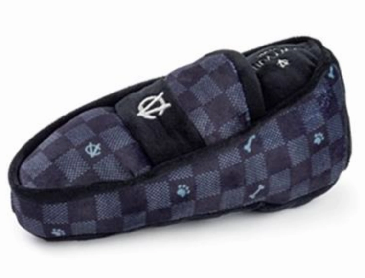 Haute Diggity Black Checker Chewy Vuiton Loafer Toy