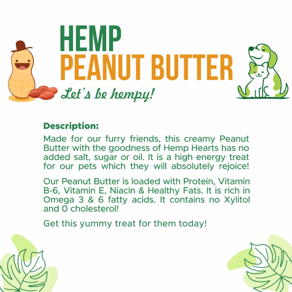 Healing Leaf Hemp Peanut Butter and Beaphar Top 10 Multi Vitamin Supplement for Dogs and Cats Combo
