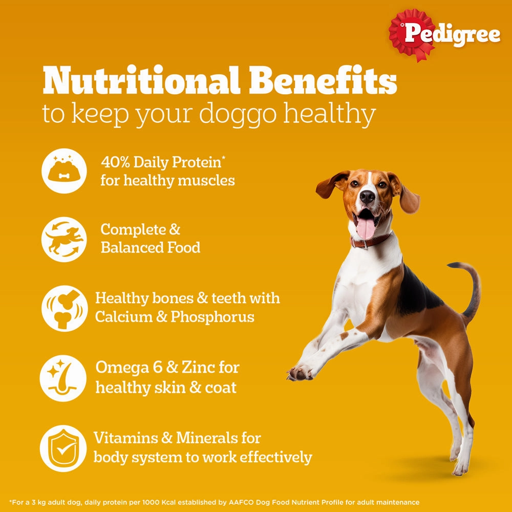Healing Leaf Hemp Protein Powder and Pedigree Chicken and Liver Chunks in Gravy Adult Wet Food Combo for Dogs
