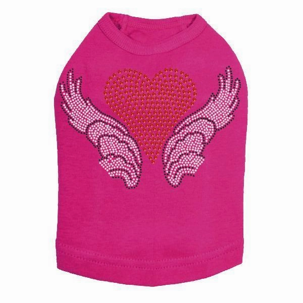 Heart With Wings #2 Rhinestone Dog Tank