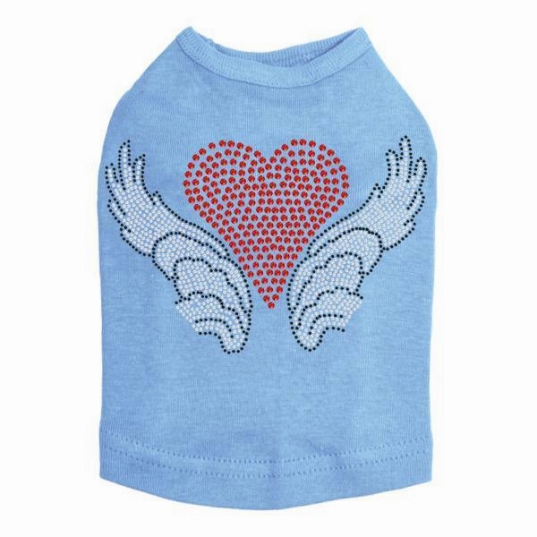 Heart With Wings #2 Rhinestone Dog Tank