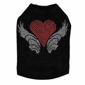 Heart With Wings #2 Rhinestone Dog Tank