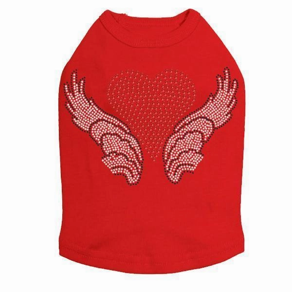 Heart With Wings #2 Rhinestone Dog Tank