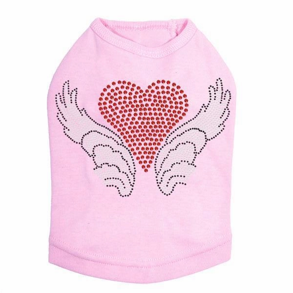 Heart With Wings #2 Rhinestone Dog Tank