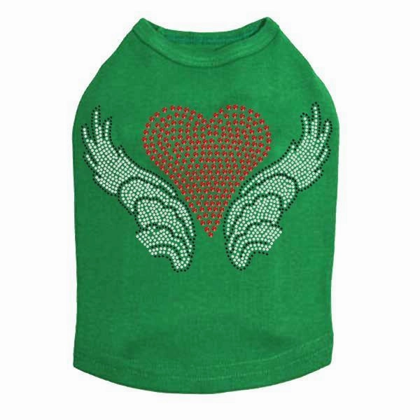 Heart With Wings #2 Rhinestone Dog Tank