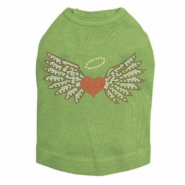 Heart With Wings And Halo Rhinestone Dog Tank