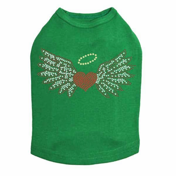Heart With Wings And Halo Rhinestone Dog Tank