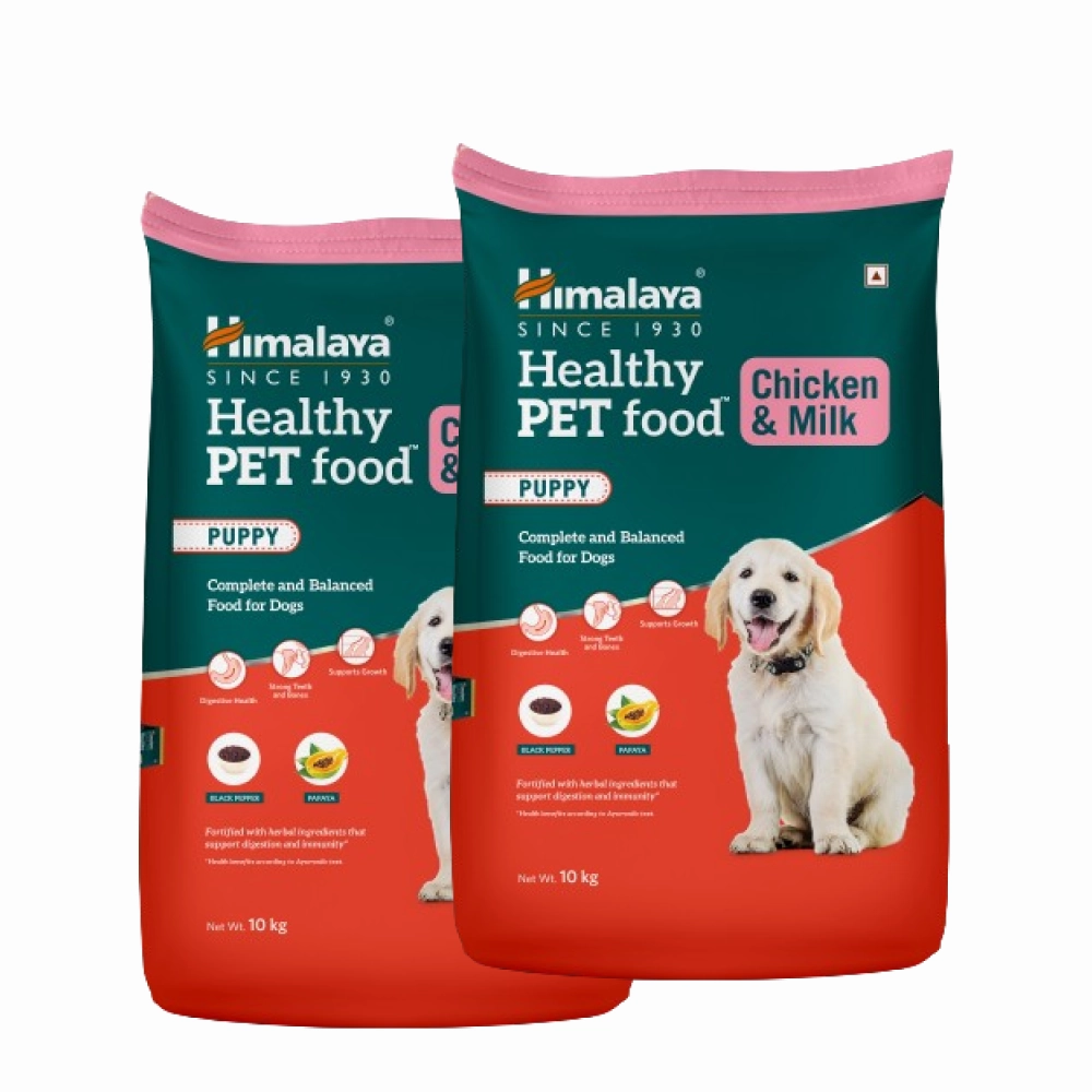 Himalaya Chicken & Milk Healthy Dry Food and Chicken Healthy Treats Puppy Combo