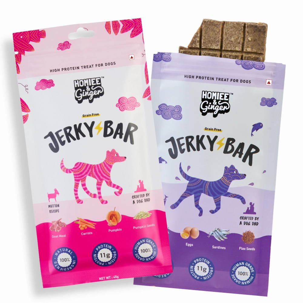 Homiee & Ginger Air Dried Grain Free Mutton and Fish Jerky Bar Dog Treats Combo