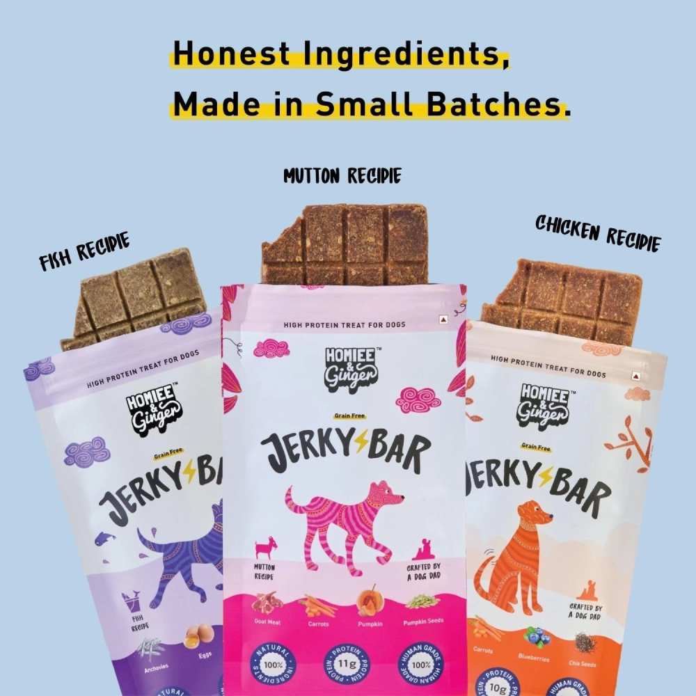 Homiee & Ginger Air Dried Grain Free Mutton Jerky Bar Dog Treats (Buy 2 Get 1 Free)