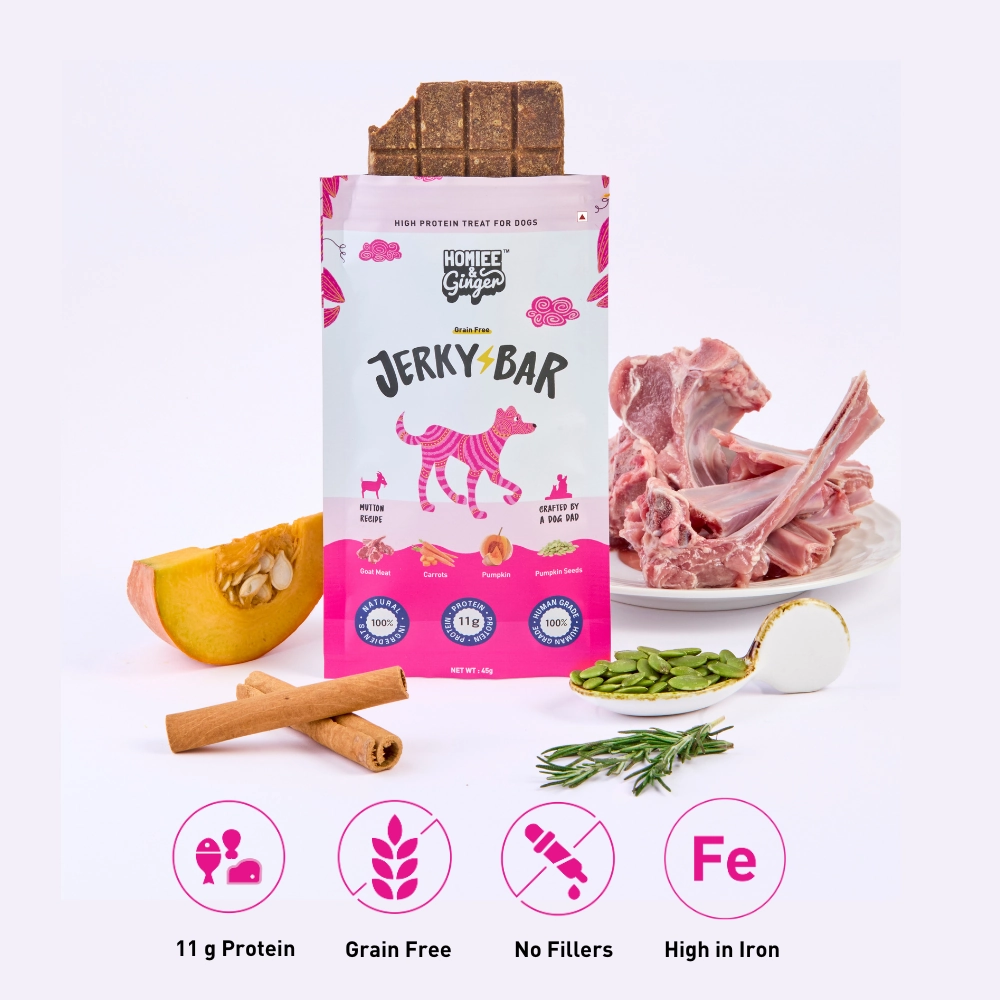 Homiee & Ginger Air Dried Grain Free Mutton Jerky Bar Dog Treats (Buy 2 Get 1 Free)
