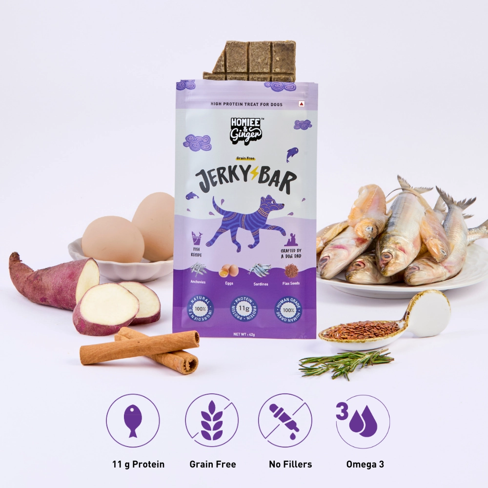 Homiee & Ginger Grain Free Fish Jerky Bar Dog Treats (Buy 2 Get 1 Free)