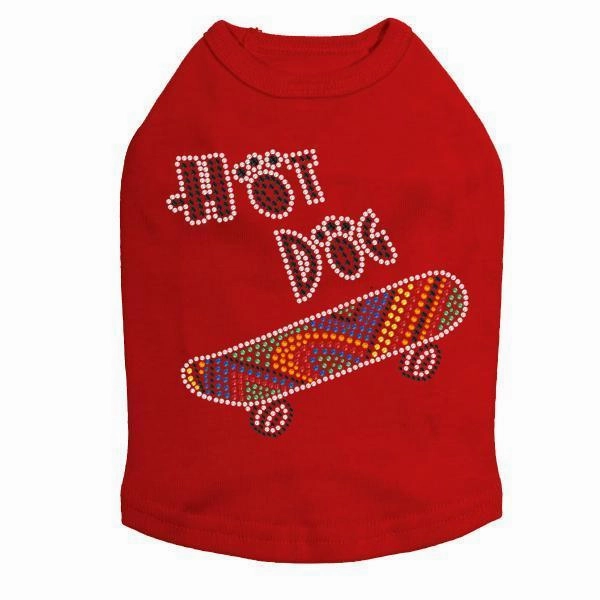 Hot Dog Rhinestone Dog Tank
