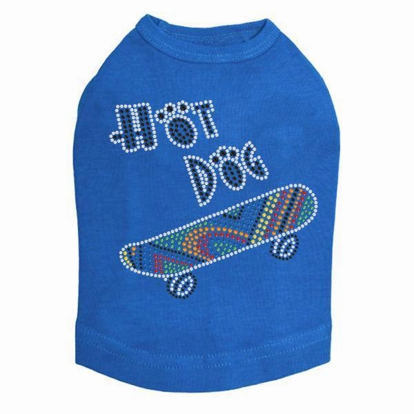 Hot Dog Rhinestone Dog Tank