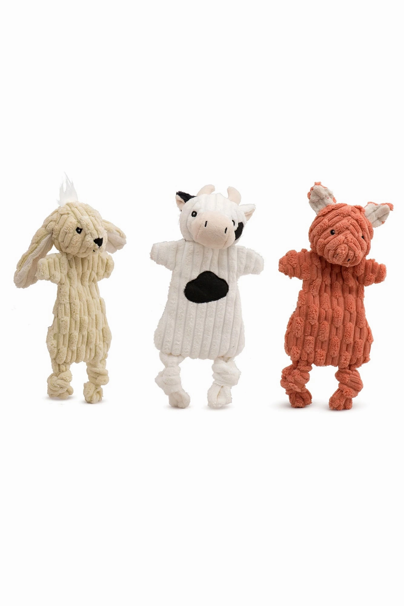 HuggleFlatties Barnyard Plush Dog Toys