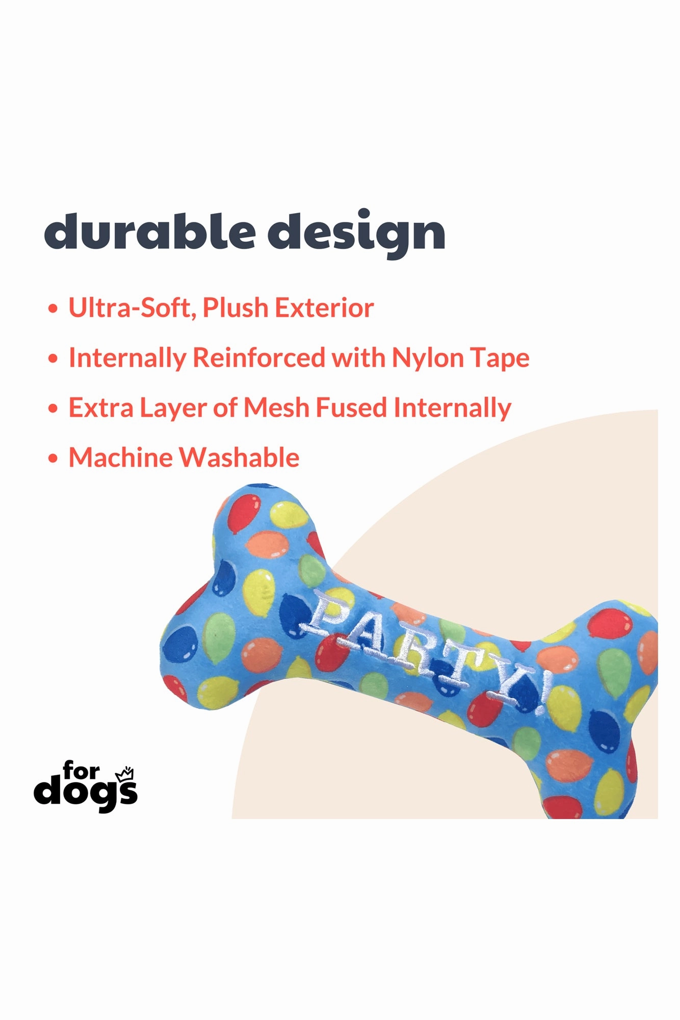 Huxley and Kent Party Time Blue Bone Dog Toy