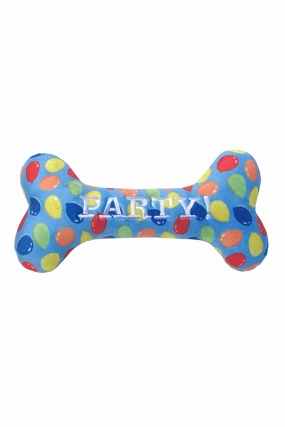 Huxley and Kent Party Time Blue Bone Dog Toy