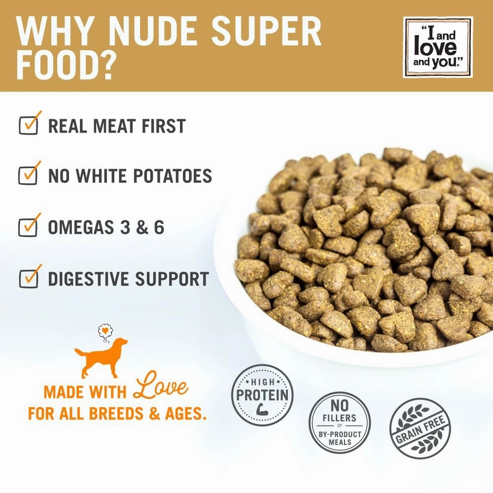 I and Love and You Grain Free Nude Super Food Poultry Palooza Dry Dog Food