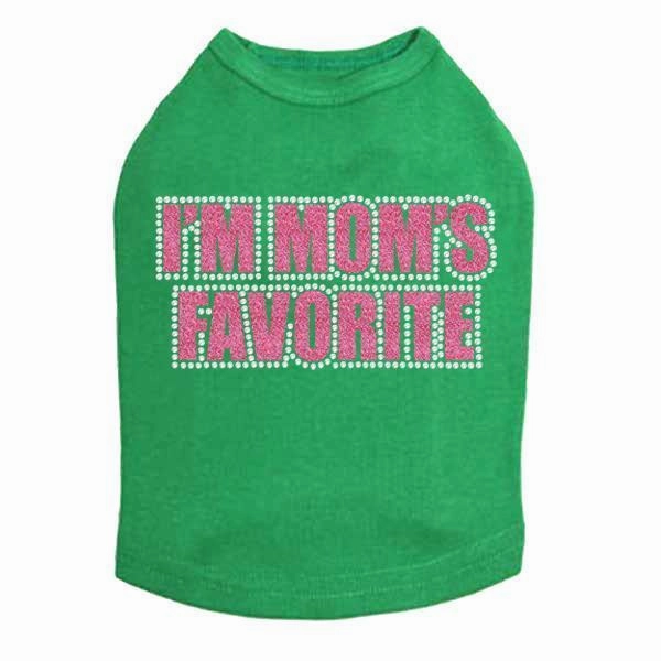 I'm Mom's Favorite Pink Rhinestone Dog Tank