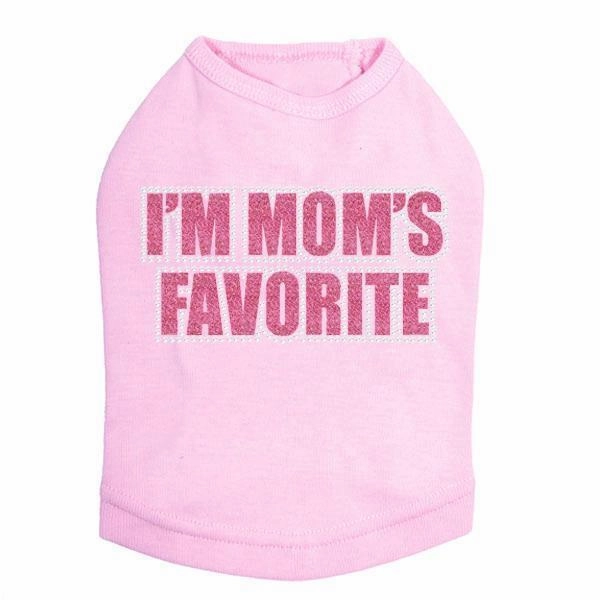 I'm Mom's Favorite Pink Rhinestone Dog Tank
