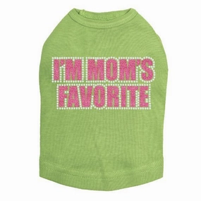 I'm Mom's Favorite Pink Rhinestone Dog Tank