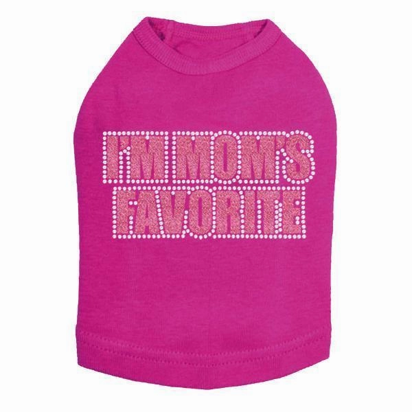 I'm Mom's Favorite Pink Rhinestone Dog Tank